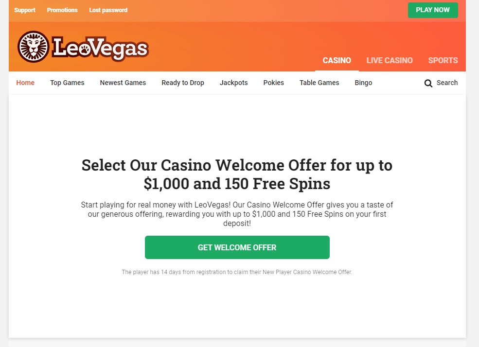 Online Casino NZ | LeoVegas™ | Up to $1000 + 150 Free Spins